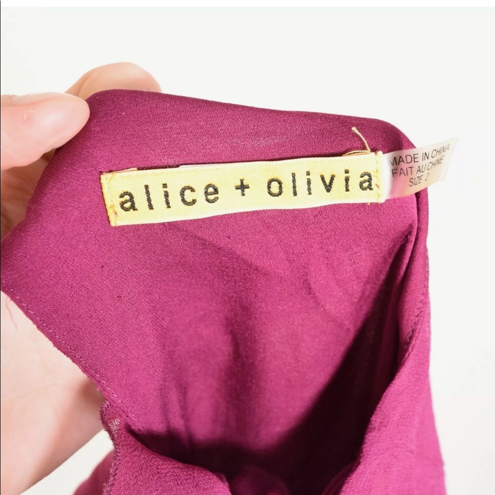 Alice + Olivia one shoulder silk chiffon dress - Picture 6 of 6